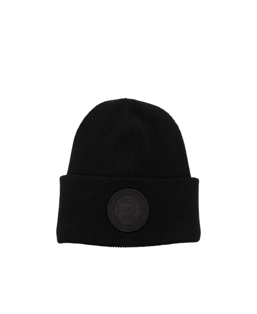 Canada Goose Arctic Disc Knitted Beanie In Black
