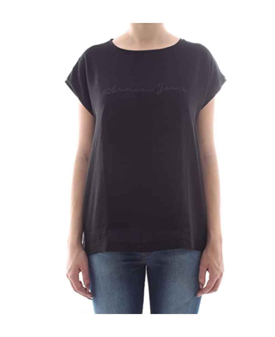 Shop Armani Jeans Logo Details T-shirt In Black