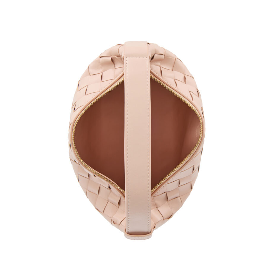 Bottega Veneta Wallace Small Intrecciato Leather Shoulder Bag In Nude