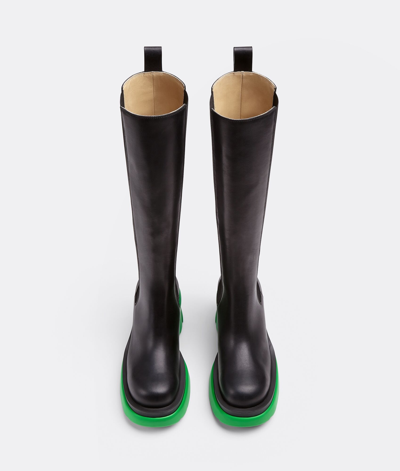 Bottega Veneta Contrasting-sole Block-heel Boots In Black
