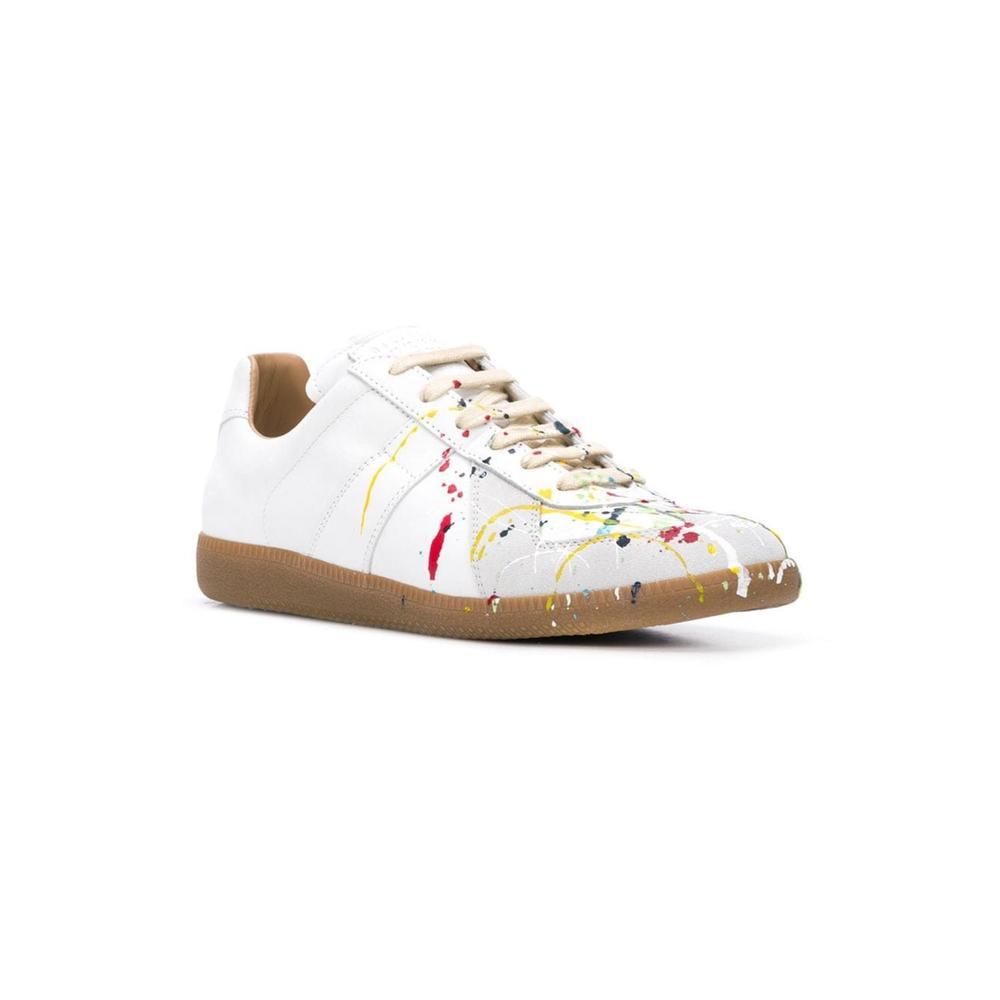 Maison Margiela Replica Paint Sneakers With Varnished Effect