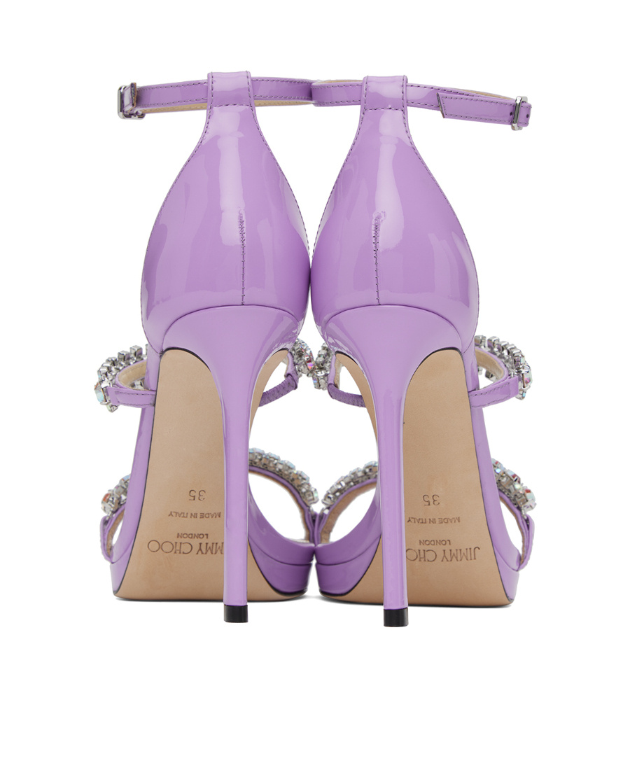 Jimmy Choo Logo High-heeled Sandals In Purple