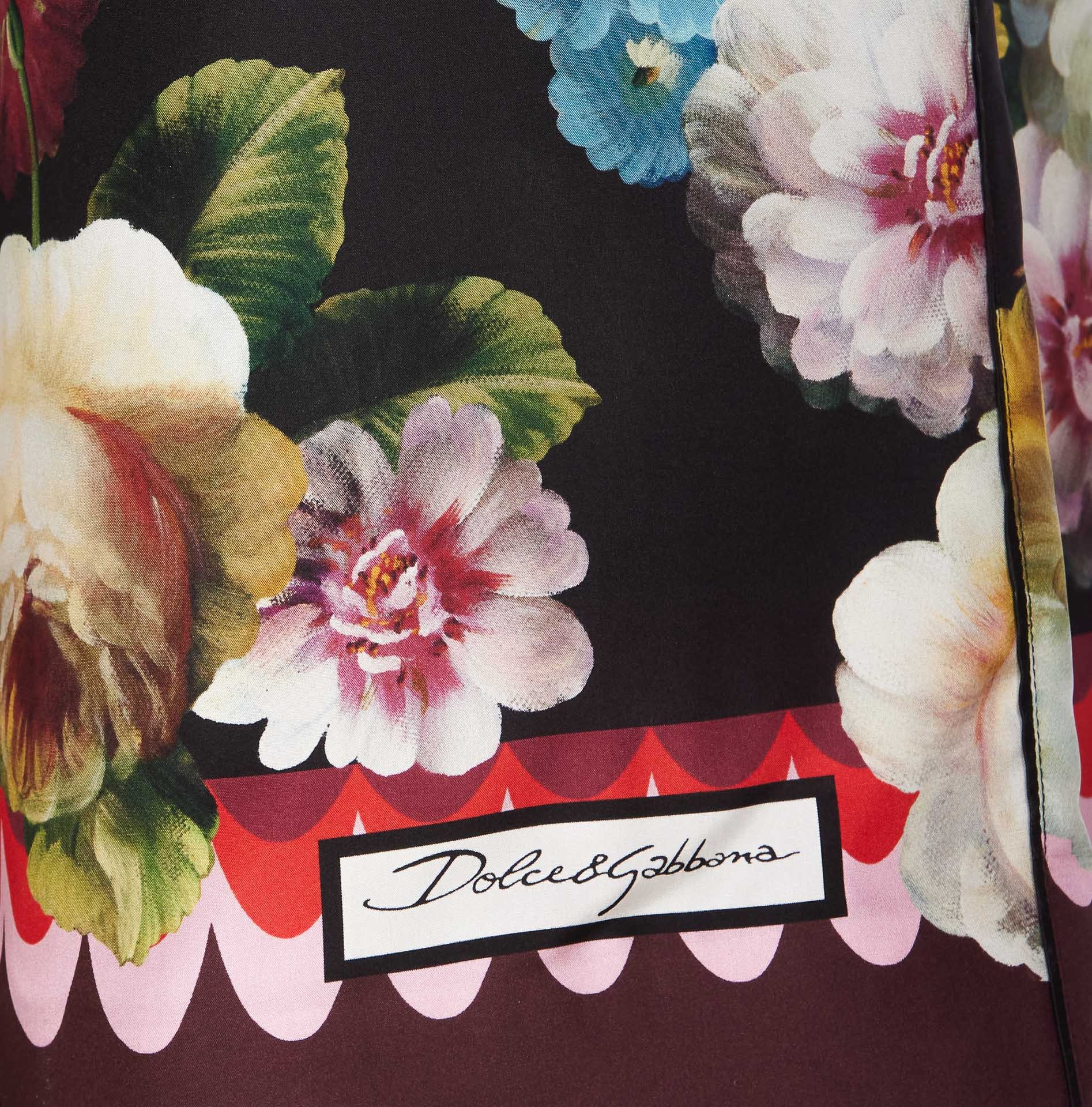 Dolce & Gabbana Multicolor Pants Frontal With Buttons In Black