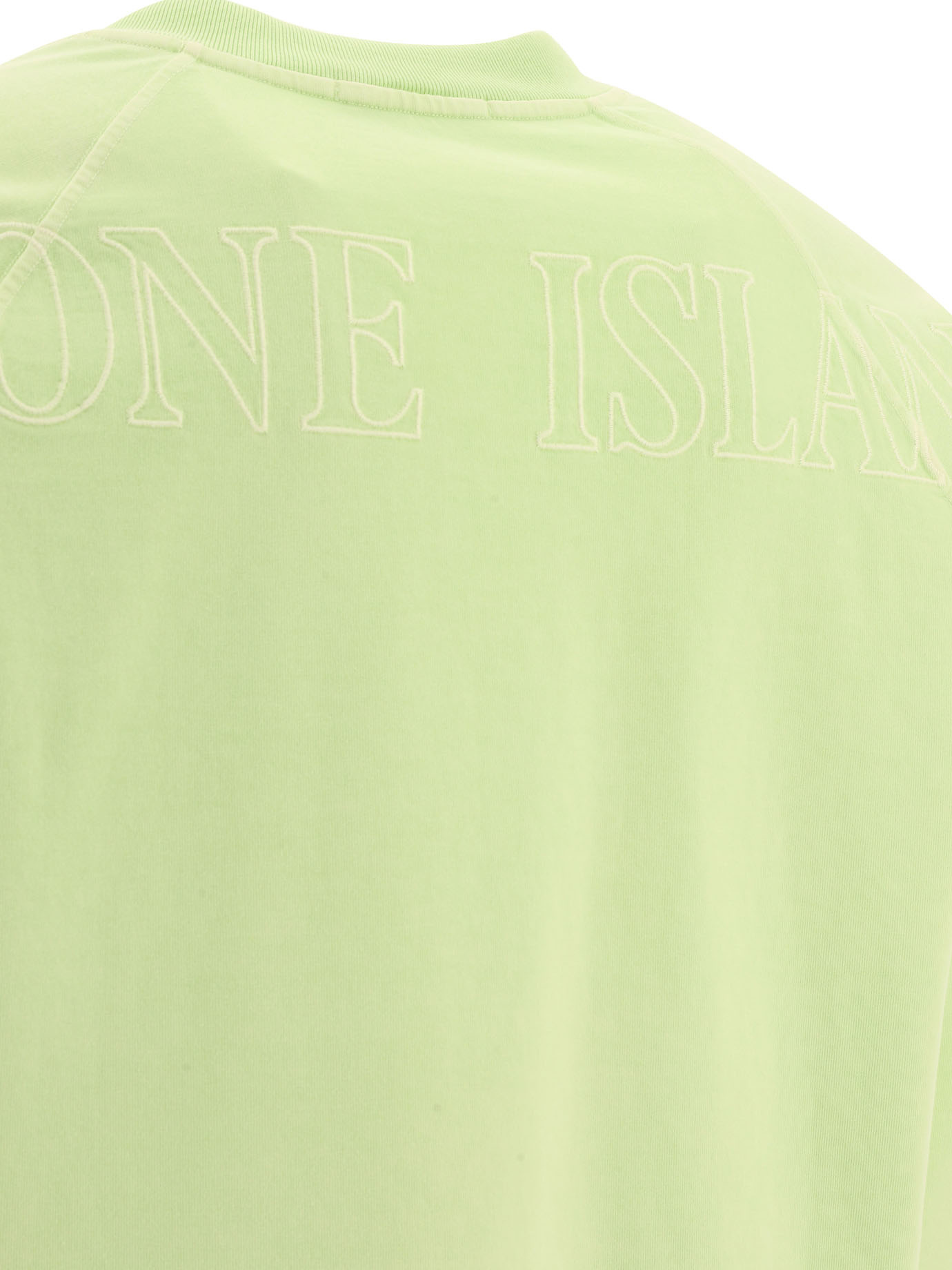 Stone Island Logo-embroidered Cotton Sweatshirt In Green