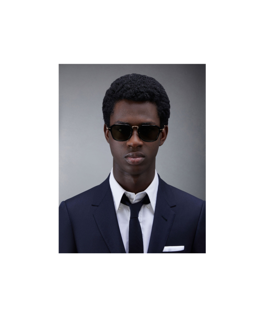 Thom Browne Geometric-frame Tinted Sunglasses In Black