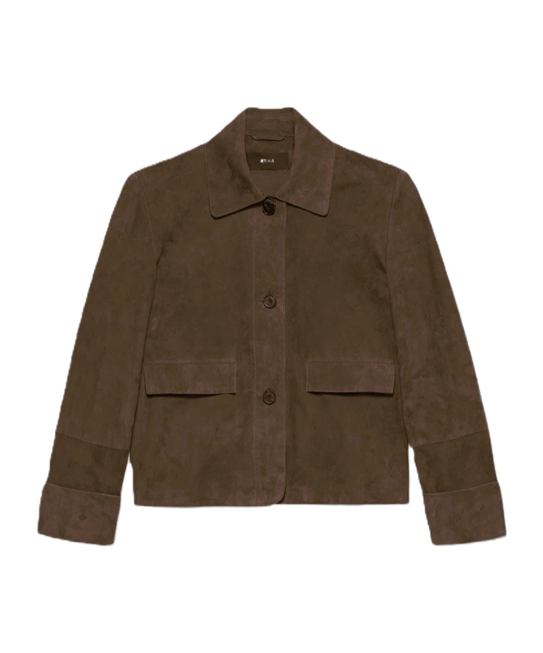 Arma Long-sleeved Leather Jacket In Brown