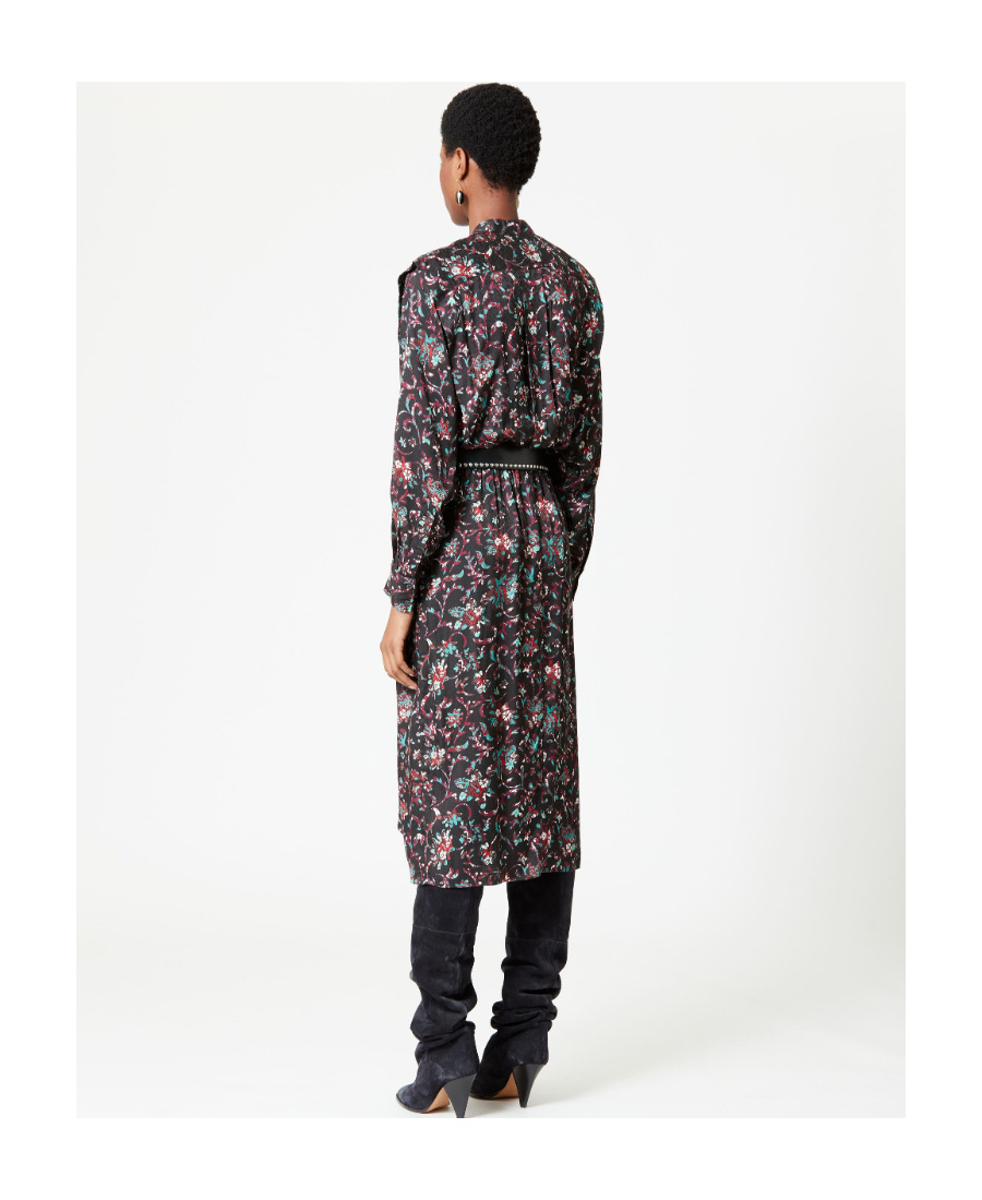 Shop Isabel Marant Étoile Okeleya Floral-print Midi Dress In Black