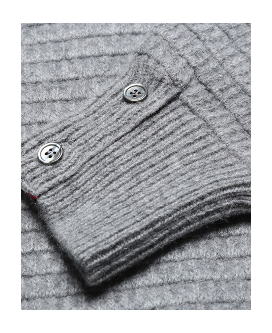 Thom Browne Long-sleeved Sweater In Light Gray