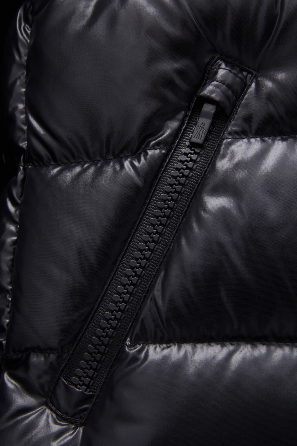 Moncler Moka Long Down Jacket In Blue