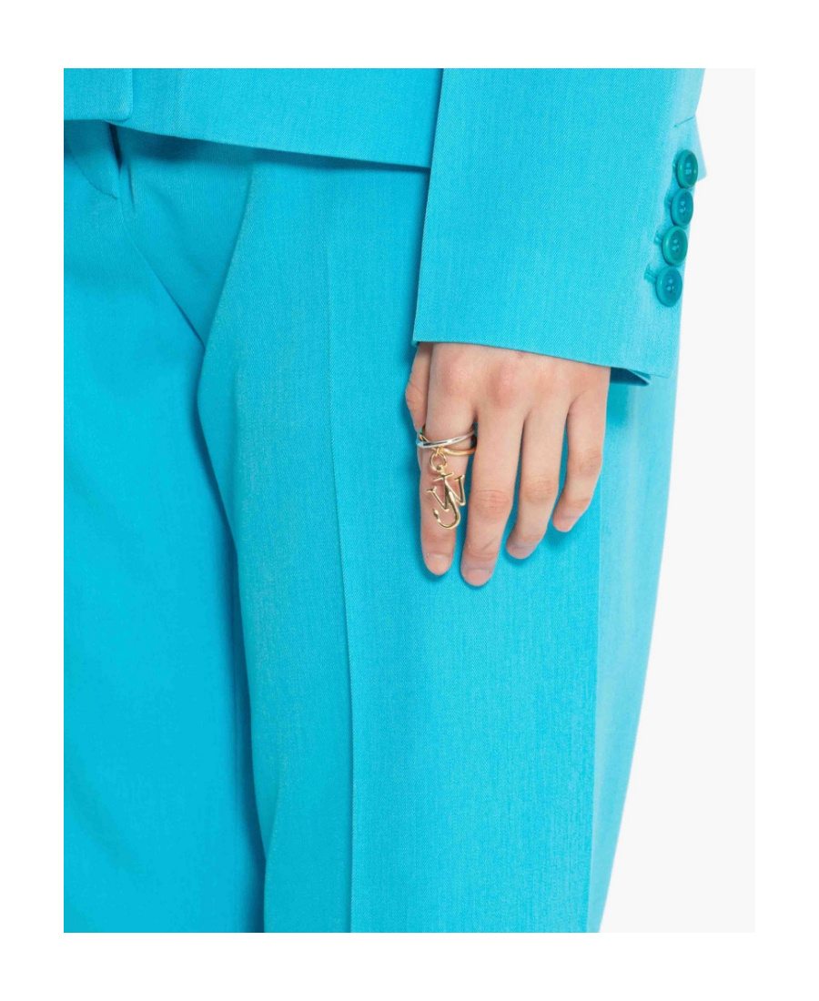 JW ANDERSON ANCHOR-CHARM DOUBLE-LOOP RING