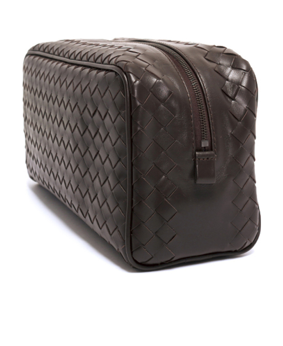Bottega Veneta Knitted Clutch In Brown