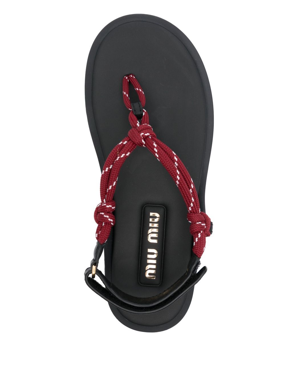Shop Miu Miu Round-headed Flat Sandals In Gray
