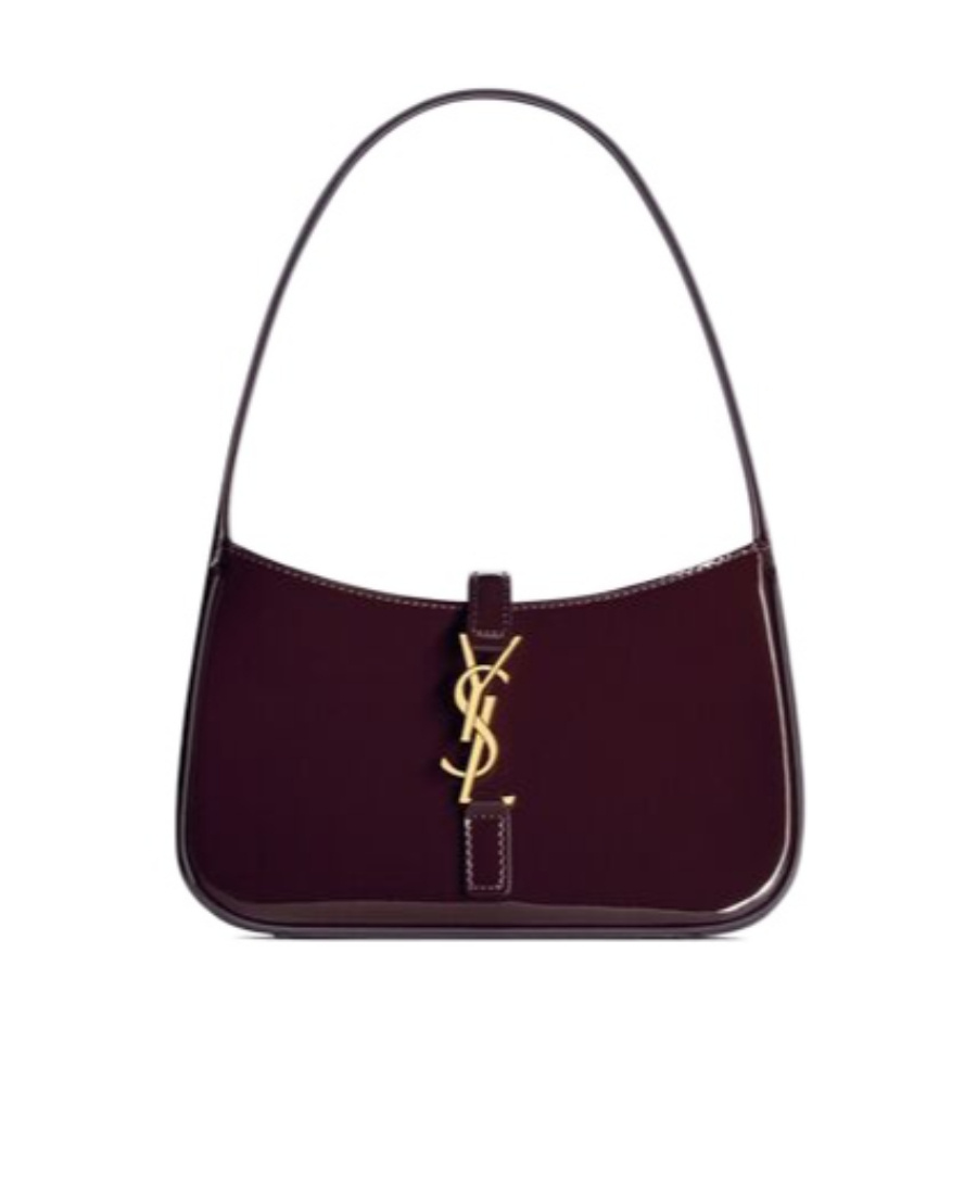 Saint Laurent Le 5 À 7 Mini In Patent Leather In Burgundy