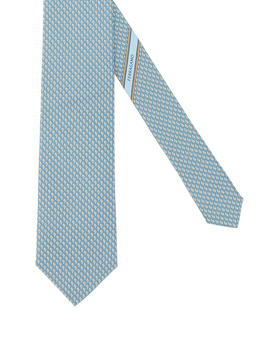 Ferragamo Refined Blue Silk Tie In Blue