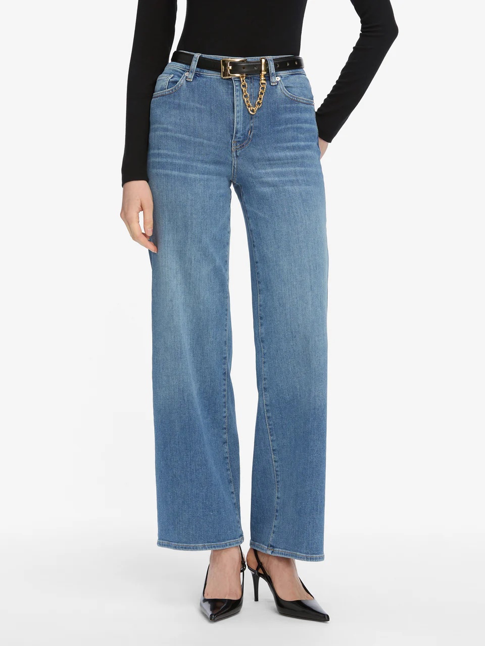 Frame High-waisted Wide-leg Jeans In Blue