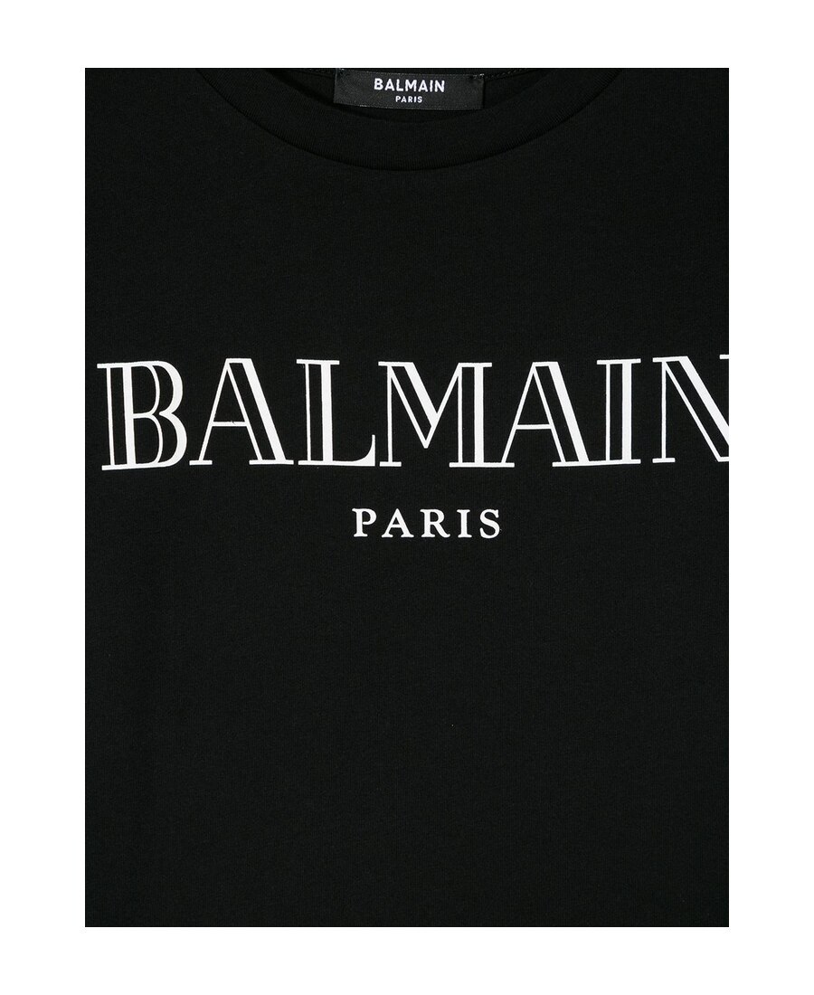 Balmain Logo Print T-shirt In Black