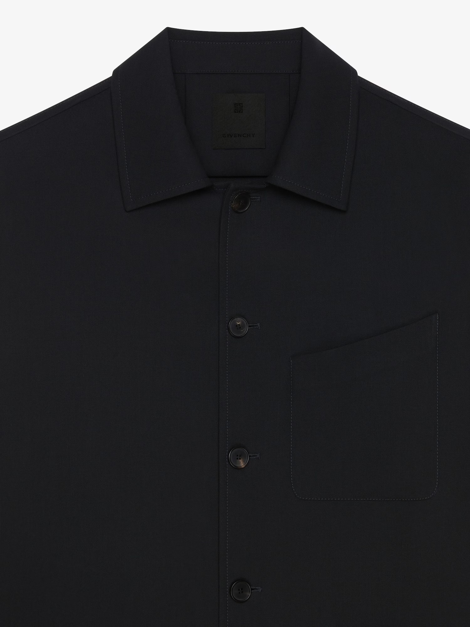 Givenchy Classic-collar Wool Shirt In Black