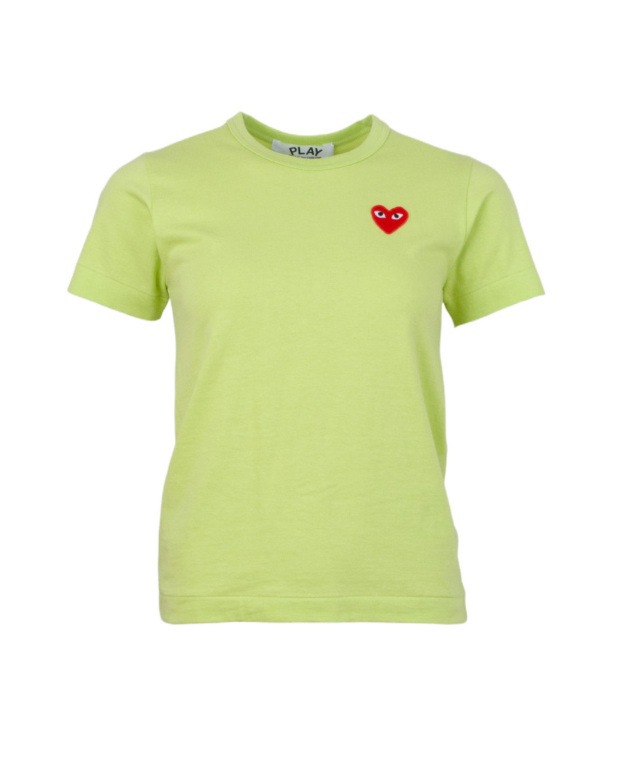 Comme Des Garçons Play Woman T-shirt Light Green Size S Cotton In Green