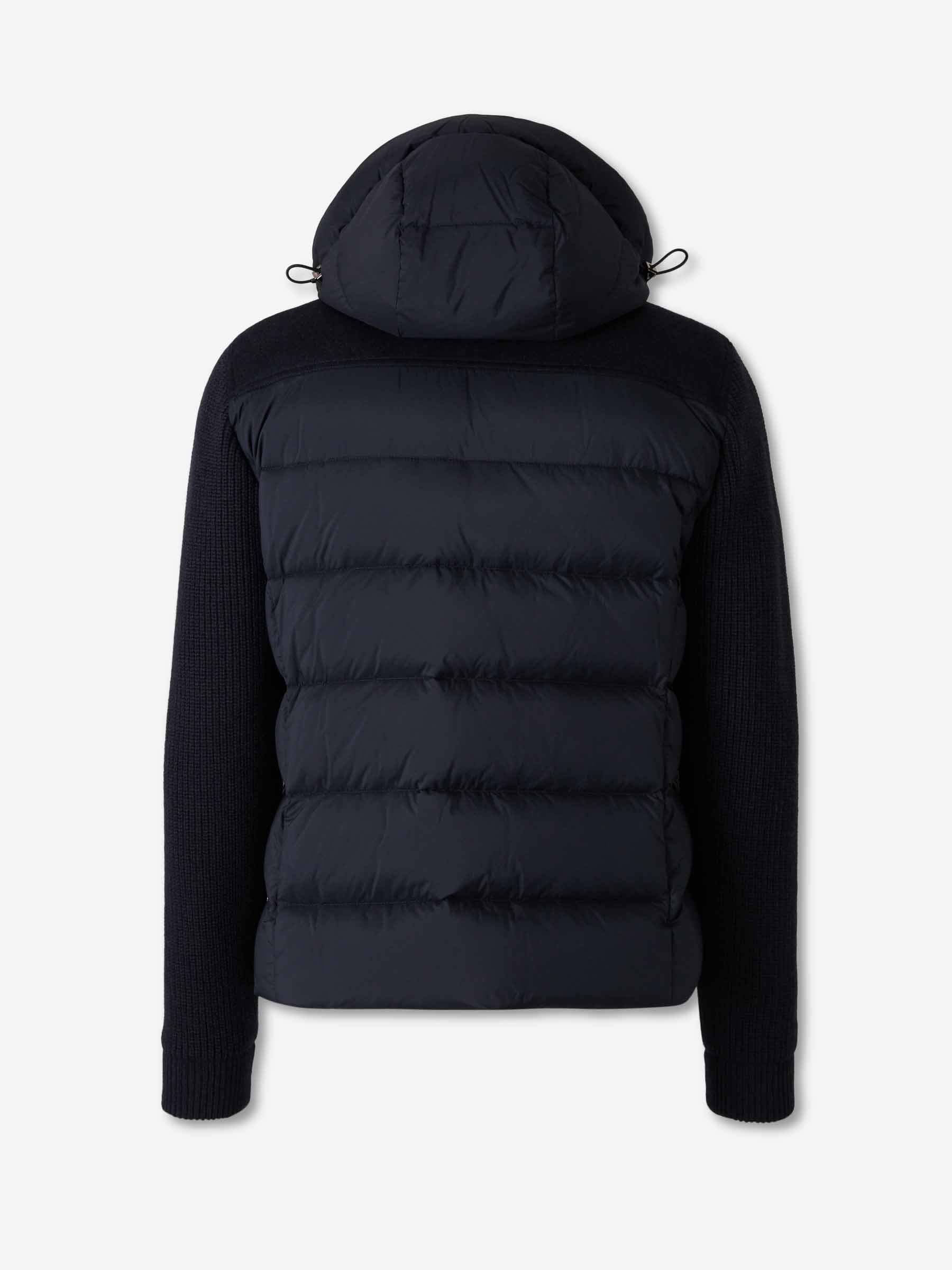 Moorer Allori Quilted Knitted-sleeve Jacket In Black