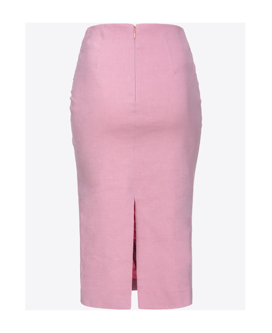 Pinko Asymmetric Ruched Midi Skirt In Pink