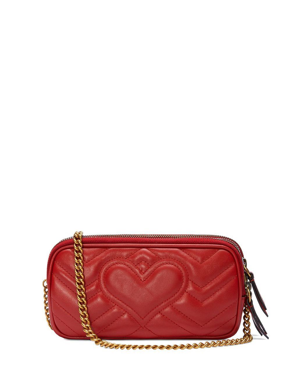 Gucci Gg Marmont Mini Chain Bag In Red