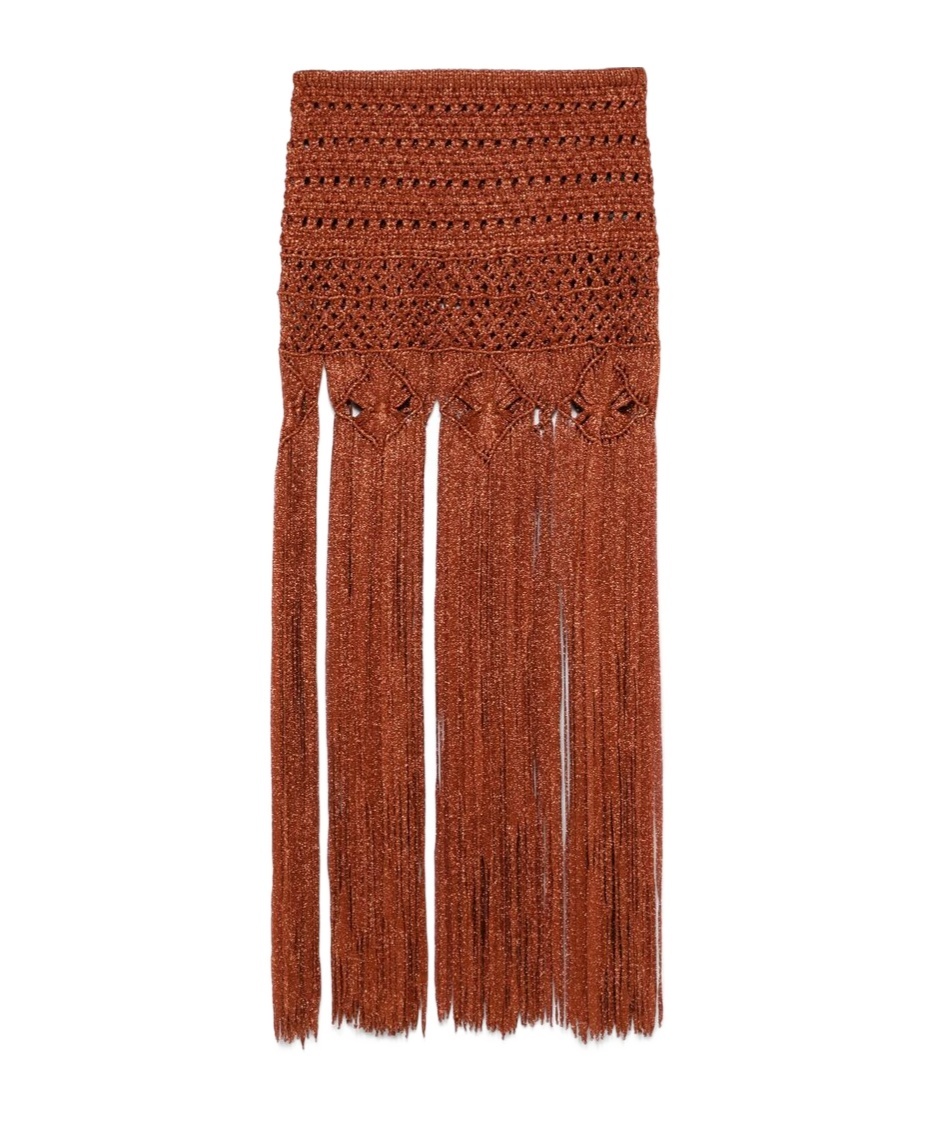 Alanui Ray Of Light Mini Skirt In Red