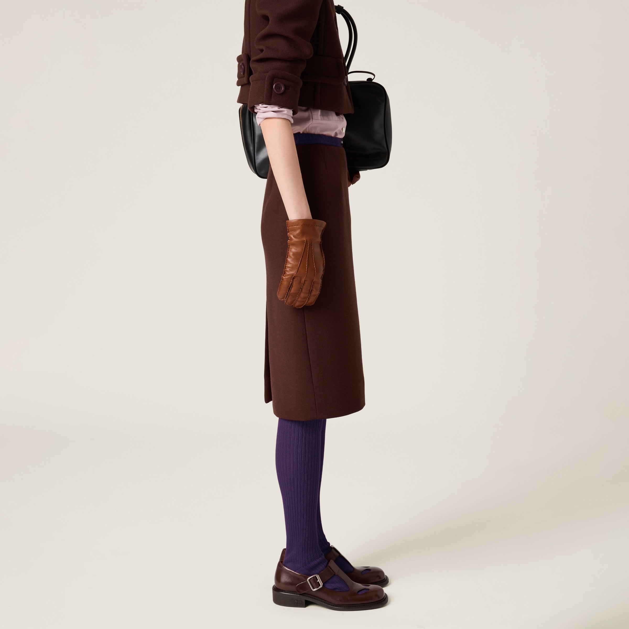 Miu Miu Pencil Midi Skirt In Black