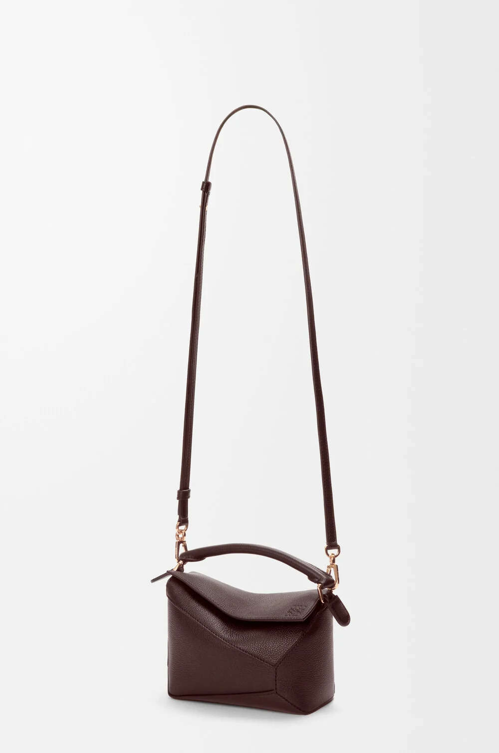 Loewe Puzzle Edge Mini Leather Handbag In Brown