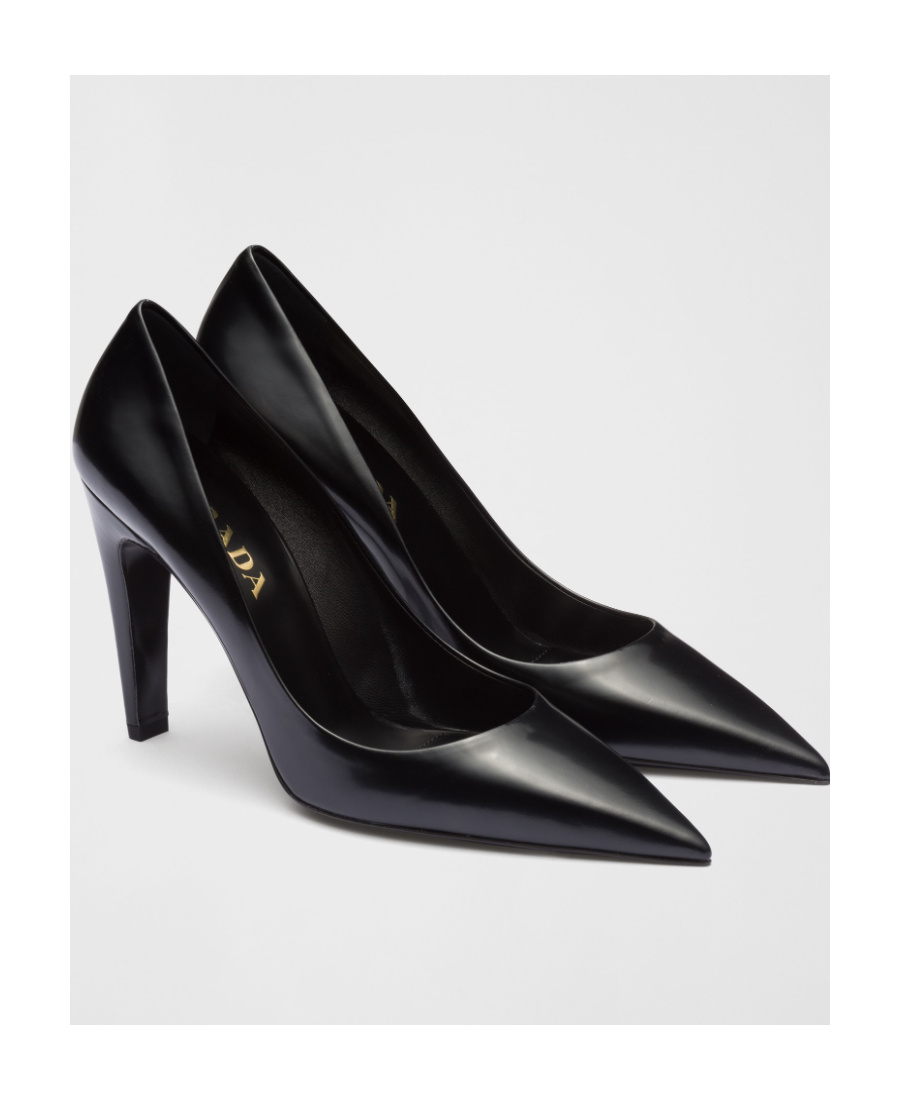 Prada Pointed And Shallow High Heels In Black