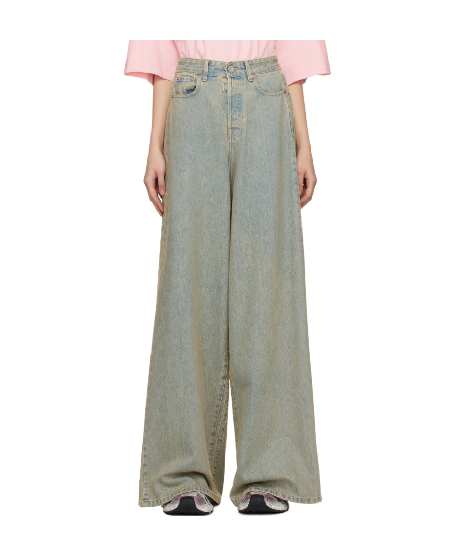 Vetements Faded Wide-leg Jeans In Gray