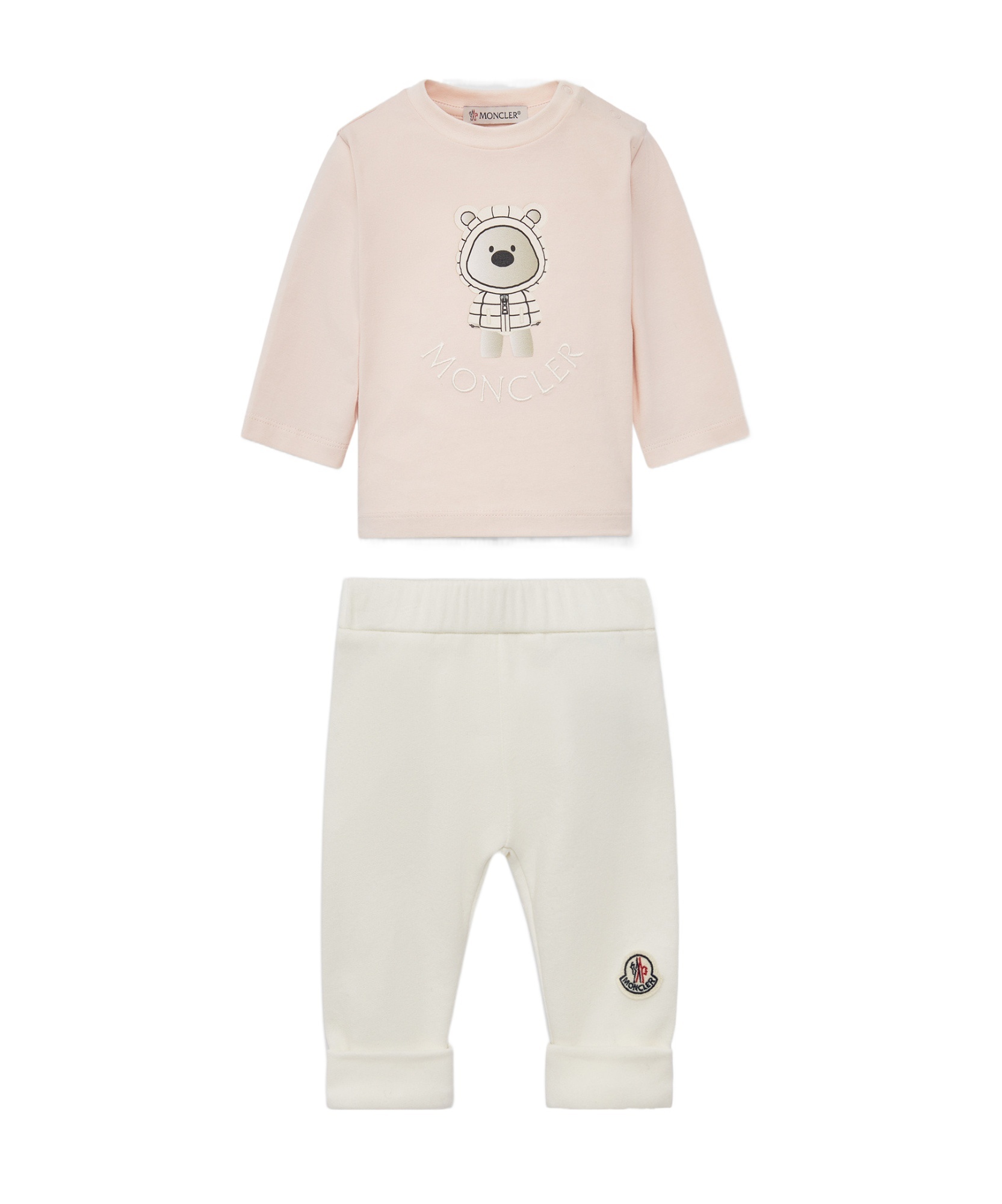 Moncler Teddy Bear Pattern Sportswear Set In White