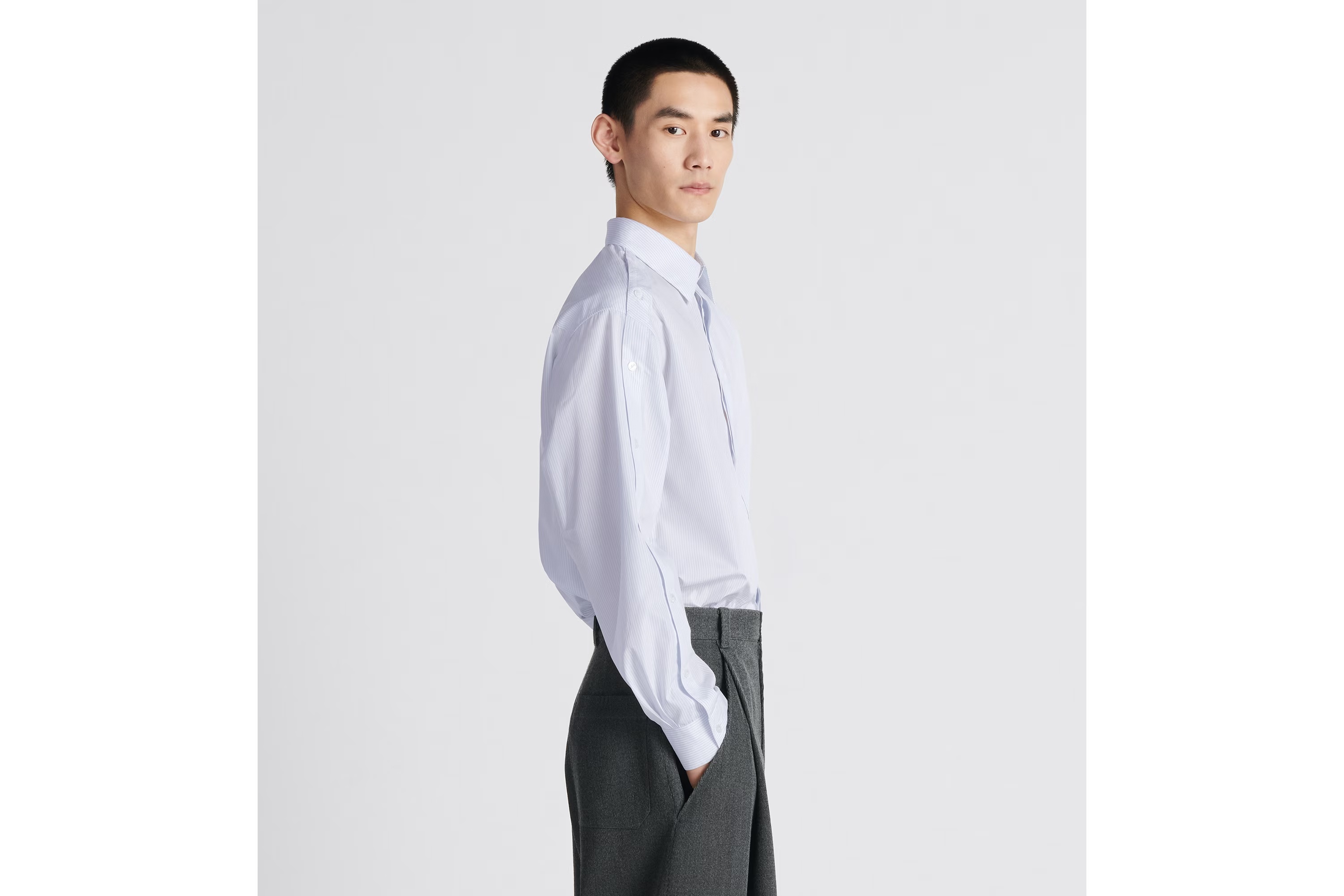 Dior Striped Shirt With Details In White
