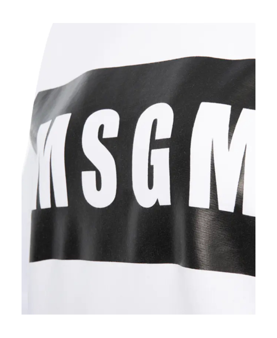 Msgm Logo Hoodie In White