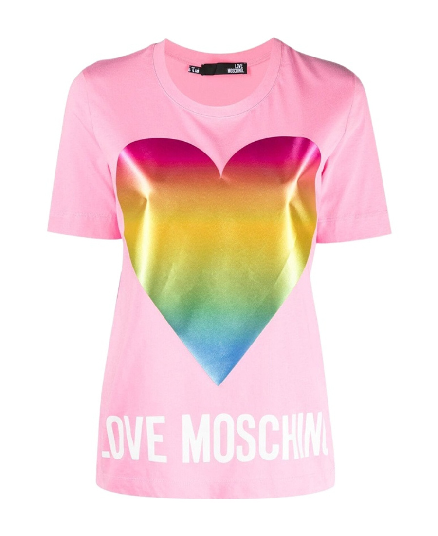 Moschino T-shirt With Round Neck And Short Sleeves In Pink