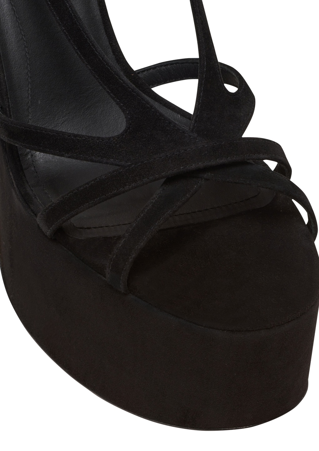 Shop Balmain Cam Suede Platform Sandals In Black