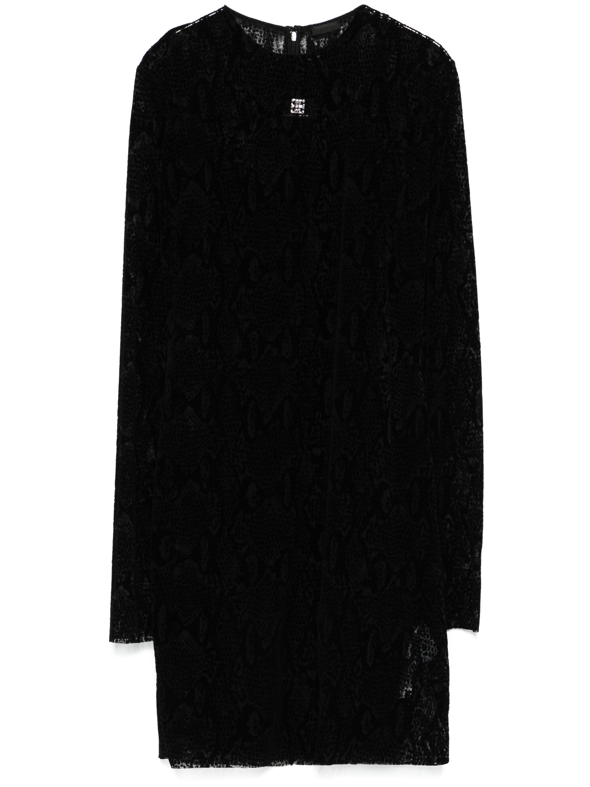 Givenchy Dress In Python Print Tulle With 4g Detail In Black