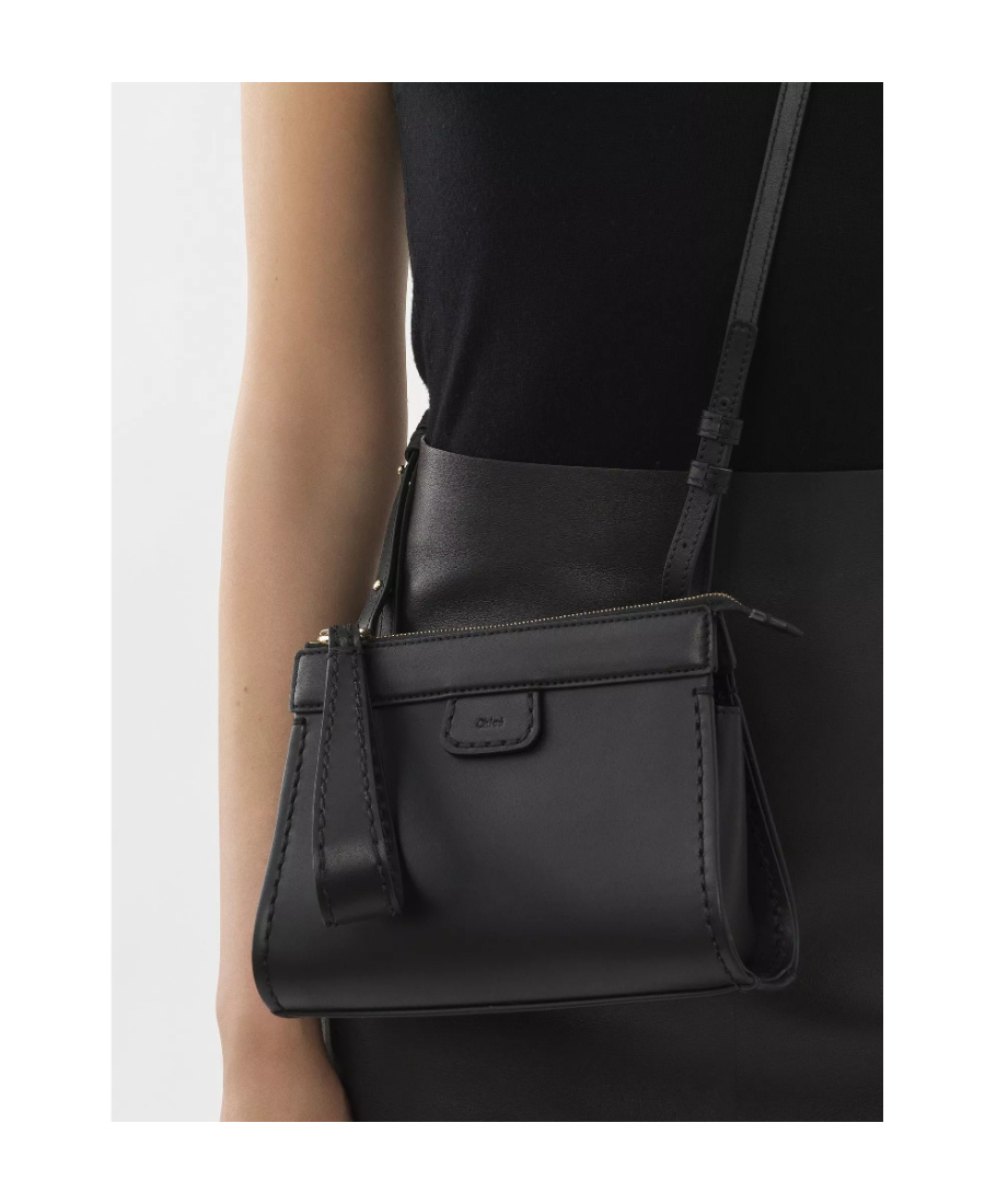 Chloé Edith Leather Cross Body Bag In Black
