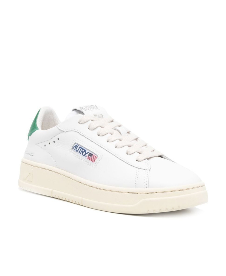 Autry Almond-toe Lace-up Sneakers In White