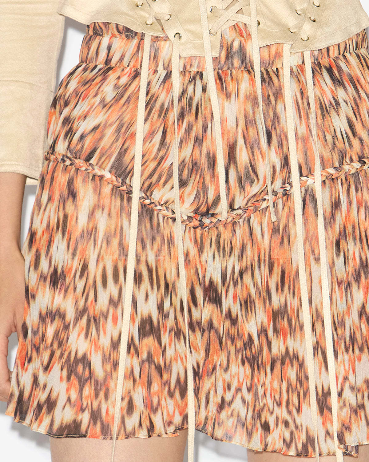Isabel Marant Roumi Printed Cotton Skirt In Nude