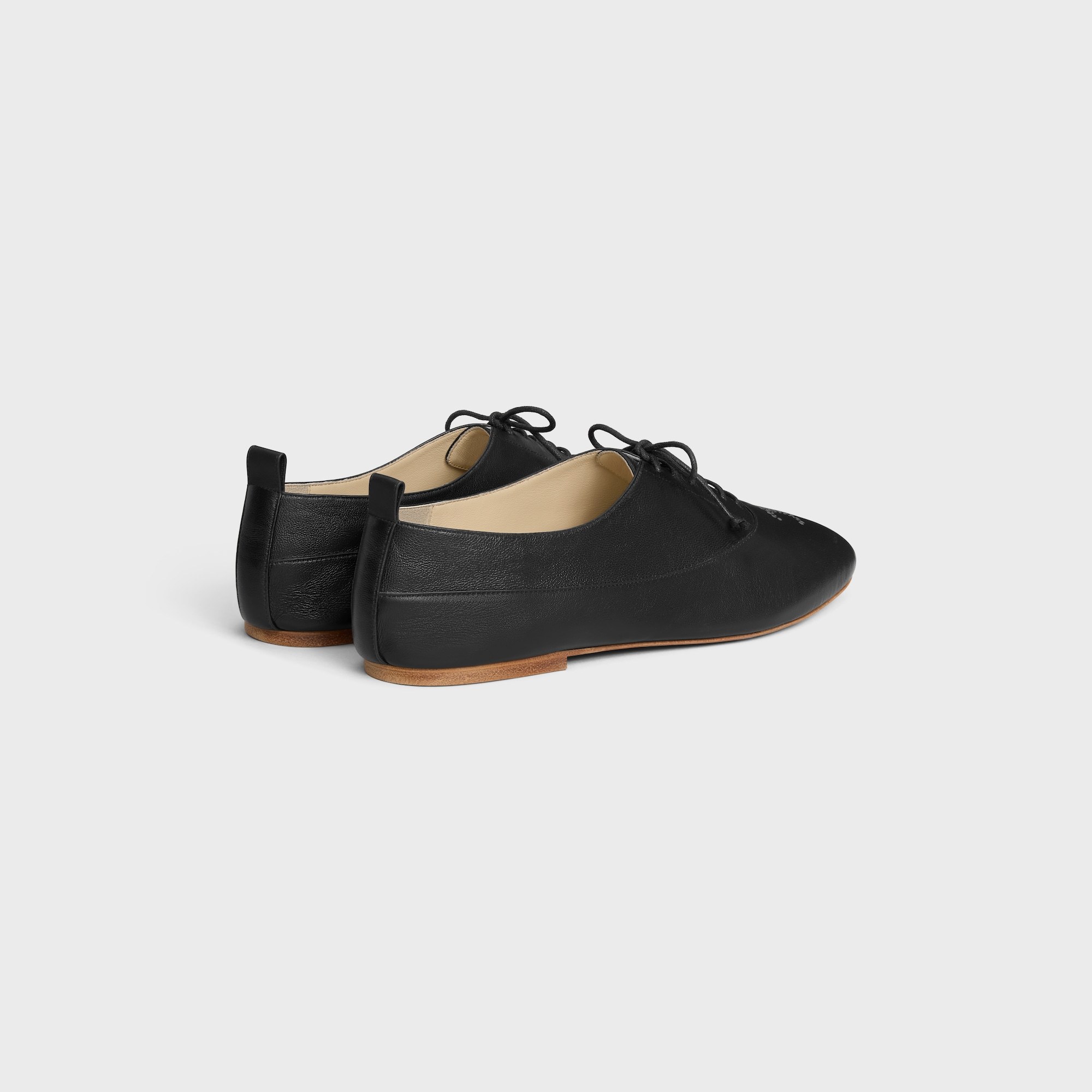 Celine Lise Perforated Triomphe Richelieu In Lambskin In Black
