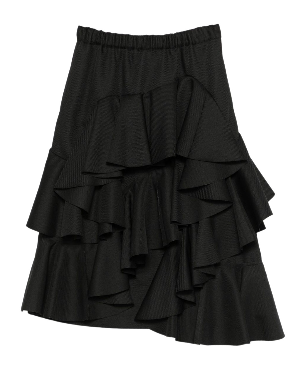 Comme Des Garçons Elastic Waist Midi Skirt In Black