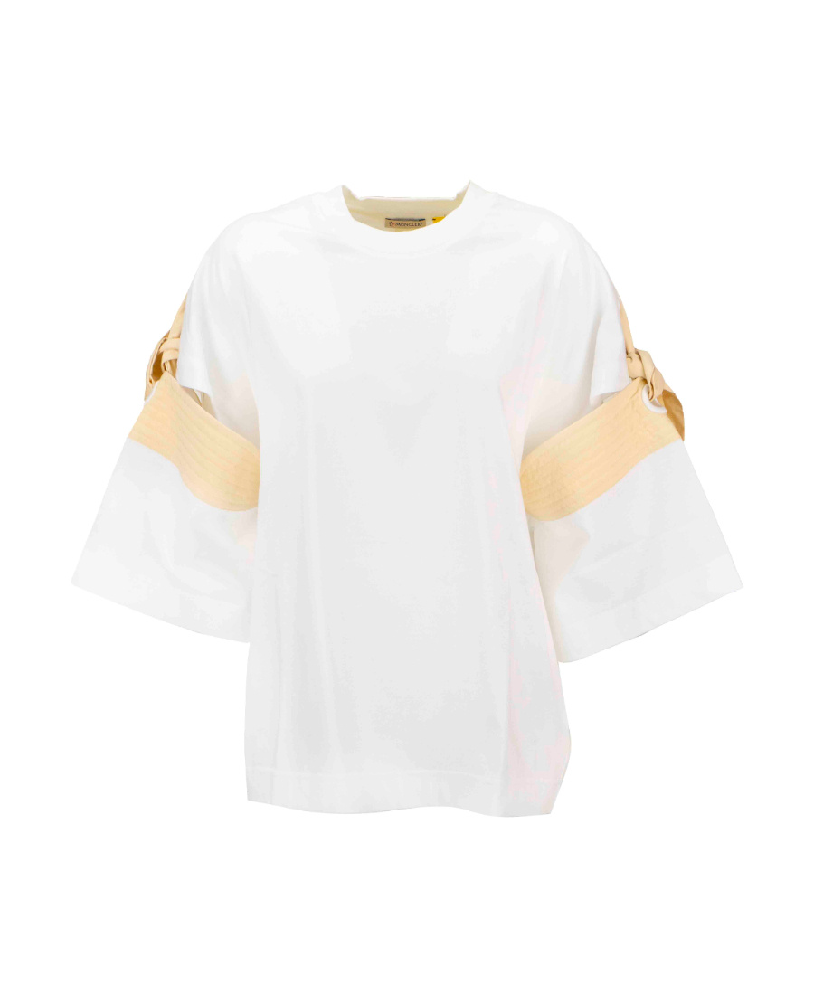 Moncler Ribbon T-shirt With Round Neck In White