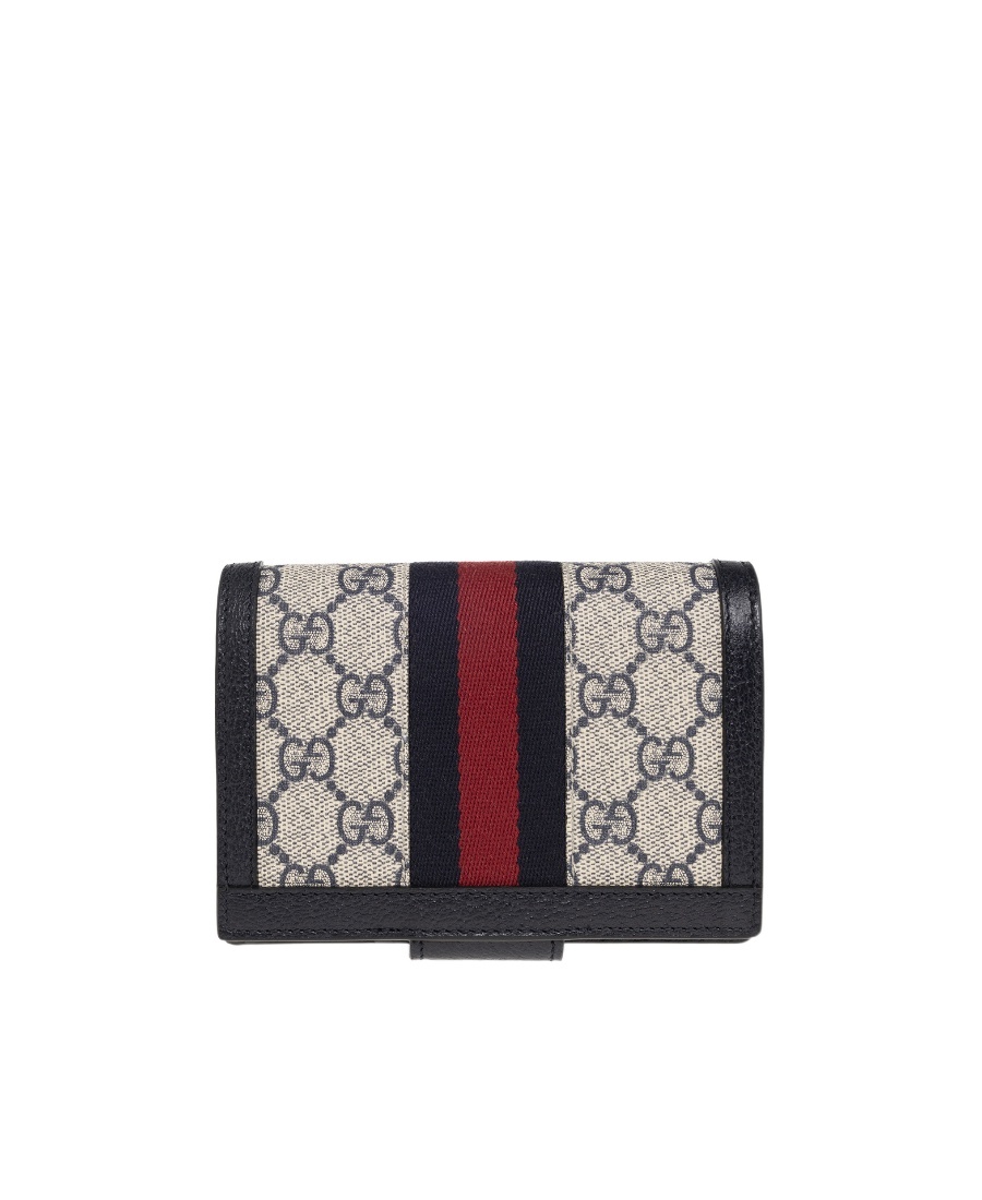 Shop Gucci Ophidia Foldover Wallet In Black