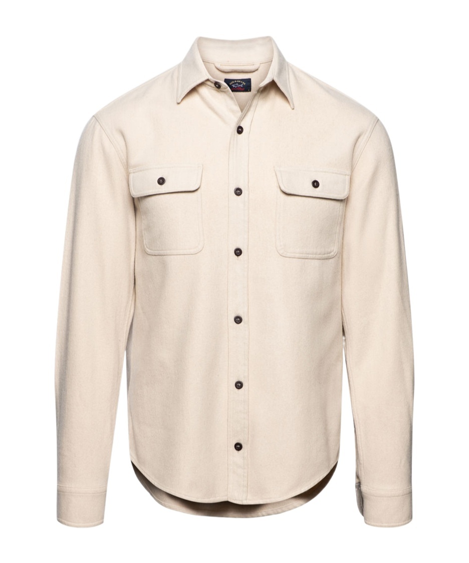 Paul & Shark Long-sleeved Shirt Jacket In Light Beige