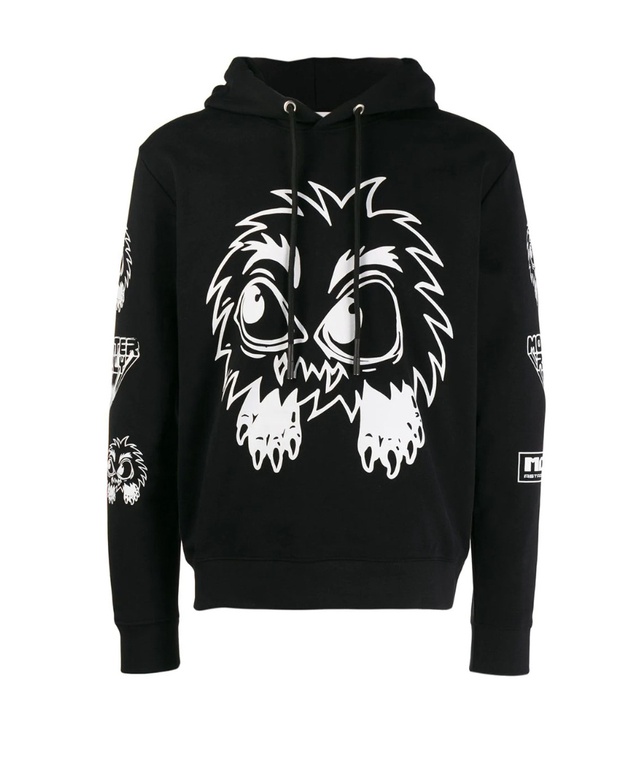 Mcq By Alexander Mcqueen Pattern Printed Hooded Sweater In Black