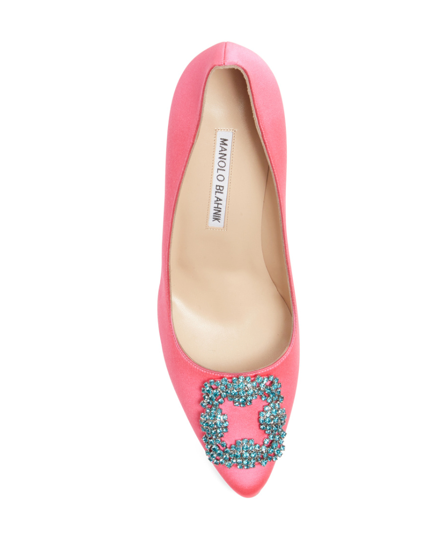 Manolo Blahnik Hangisi Appliqué-detail Pumps In Pink