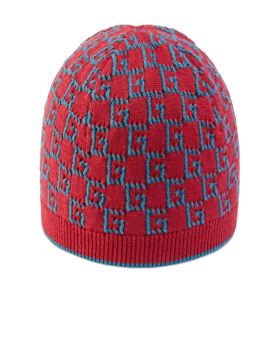 Gucci Square G Cotton Beanie In Red | ModeSens