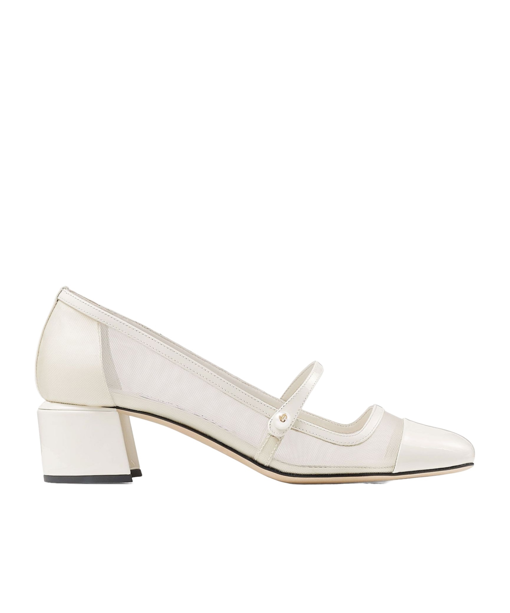 Jimmy Choo Womens Elisa 45 Mesh And Patent-leather Heeled Courts Latte/latte Eur 36 / 3 Uk In White