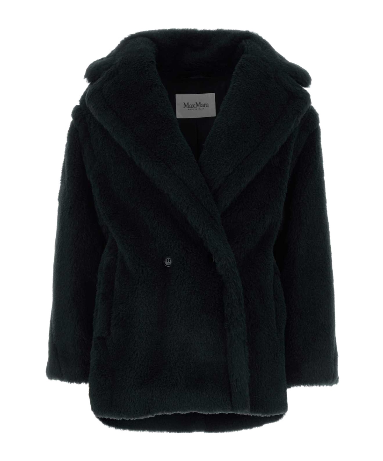 Shop Max Mara Olga Double-breasted Teddy Coat In Black