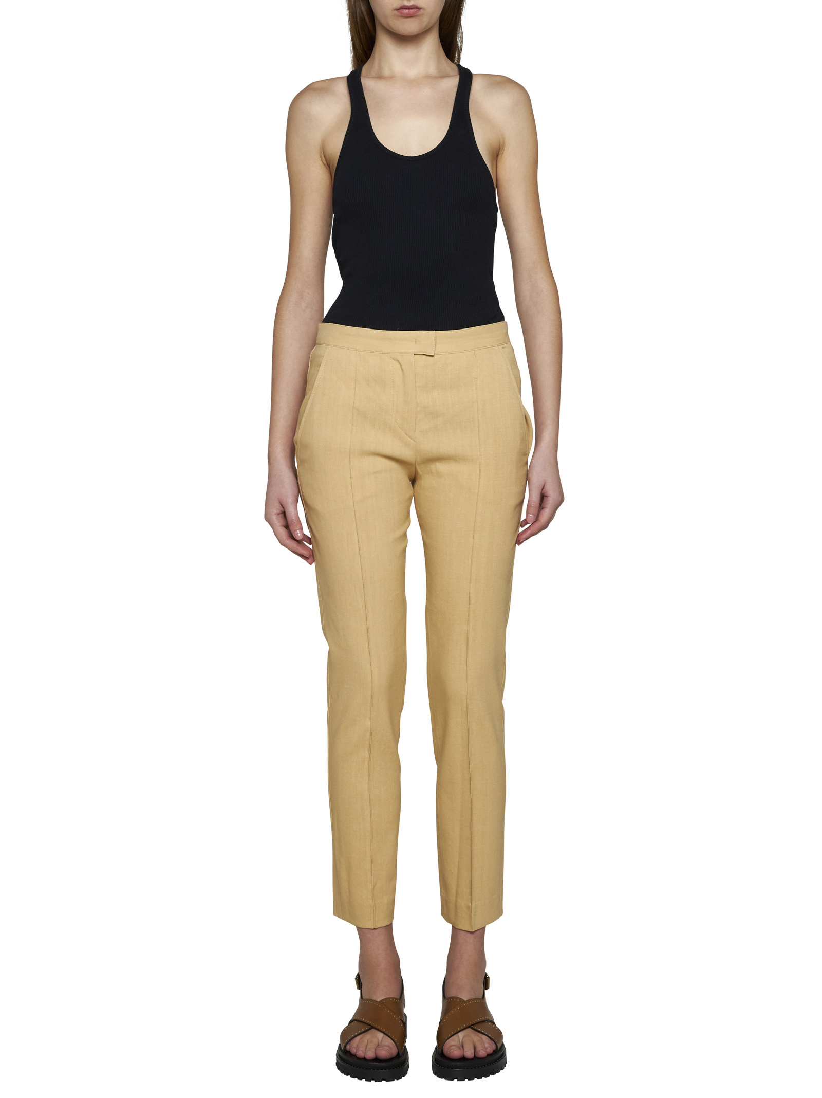 ISABEL MARANT ISABEL MARANT STRAIGHT-LEG CROPPED SLIM-CUT TROUSERS